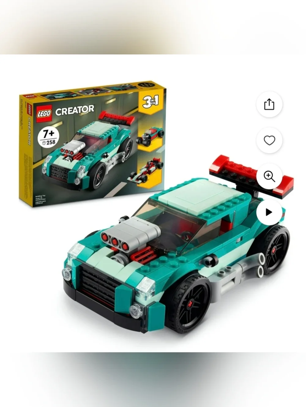 LEGO Creator Teal Street Racer 3-in-1 Building Set RETIRED